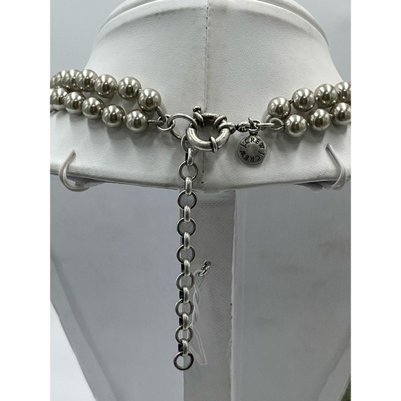 J. Crew Vintage Faux Pearl Gray Cluster Statement Rhinestone
Necklace - Picture 4 of 13